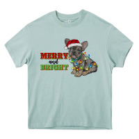 Arona merry and bright french bulldog Heavy Core Tee - RanaPortraitStore