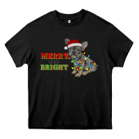 Black merry and bright french bulldog Heavy Core Tee - RanaPortraitStore