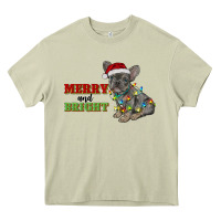 Mossy merry and bright french bulldog Heavy Core Tee - RanaPortraitStore