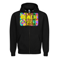 Black beach vibes summer brushstroke Zipper Hoodie - Jasminsmagicworld
