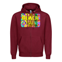 Burgundy beach vibes summer brushstroke Zipper Hoodie - Jasminsmagicworld