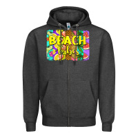 Charcoal Heather beach vibes summer brushstroke Zipper Hoodie - Jasminsmagicworld