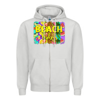 Dove Grey beach vibes summer brushstroke Zipper Hoodie - Jasminsmagicworld