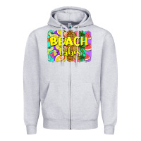 Heather Grey beach vibes summer brushstroke Zipper Hoodie - Jasminsmagicworld