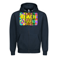 Navy beach vibes summer brushstroke Zipper Hoodie - Jasminsmagicworld