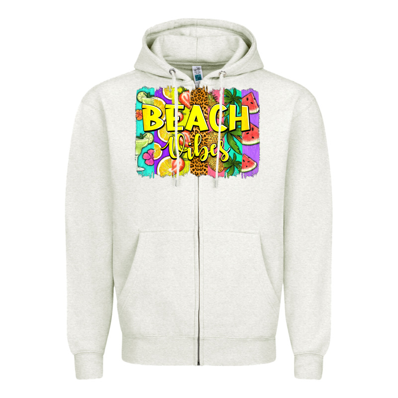 Beach Vibes Summer Brushstroke Zipper Hoodie by Jasminsmagicworld | Teevron