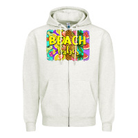 Oatmeal Heather beach vibes summer brushstroke Zipper Hoodie - Jasminsmagicworld