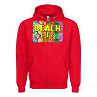Red beach vibes summer brushstroke Zipper Hoodie - Jasminsmagicworld