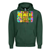 Sports Green beach vibes summer brushstroke Zipper Hoodie - Jasminsmagicworld