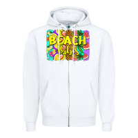 White beach vibes summer brushstroke Zipper Hoodie - Jasminsmagicworld