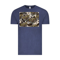Vintage Denim Longhorn Pattern Vintage Tee - CowhideDigitalArt