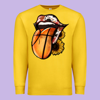 Basketball Tongue Premium Sweatshirt Designed By Jasminsmagicworld