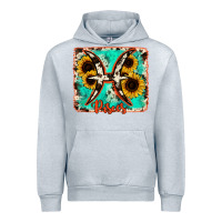 Heather Grey pisces turquoise cowhide Urban Hoodie - RanaPortraitStore