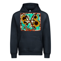 Navy pisces turquoise cowhide Urban Hoodie - RanaPortraitStore