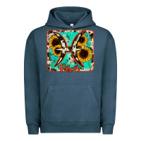 Pigment Midnight Navy pisces turquoise cowhide Urban Hoodie - RanaPortraitStore
