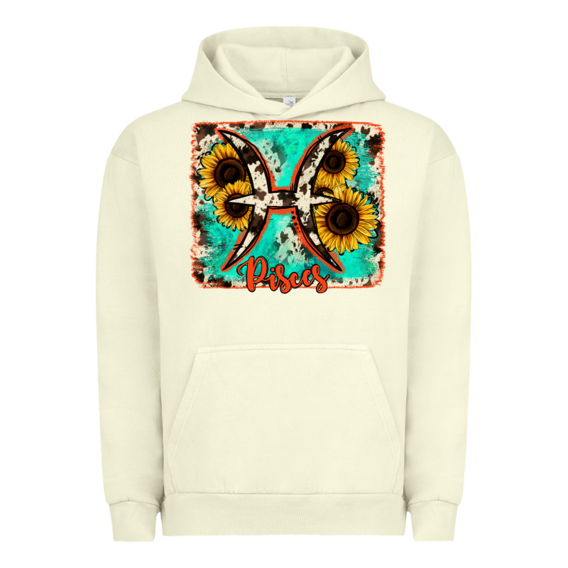 Pisces Turquoise Cowhide Urban Hoodie by RanaPortraitStore | Teevron