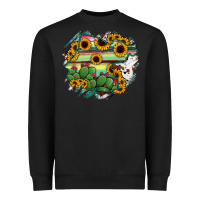 Black Guanajuato sunflower serape map Heavyweight Sweatshirt - RanaPortraitStore
