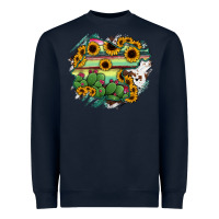 Navy Guanajuato sunflower serape map Heavyweight Sweatshirt - RanaPortraitStore