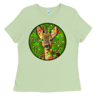 Matcha red brocket deer christmas Ladies Tee - LillyAllenDesigns