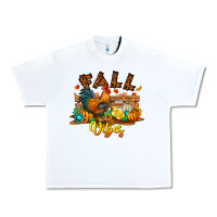 White Fall Vibes Urban Heavy Tee - CowhideDigitalArt