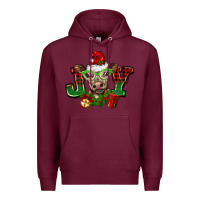 Burgundy christmas joy cow Premium Hoodie - BarkalooDesign