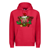 Cardinal christmas joy cow Premium Hoodie - BarkalooDesign