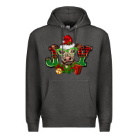 Charcoal Heather christmas joy cow Premium Hoodie - BarkalooDesign