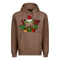 Chestnut christmas joy cow Premium Hoodie - BarkalooDesign