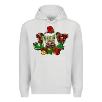 Dove Grey christmas joy cow Premium Hoodie - BarkalooDesign