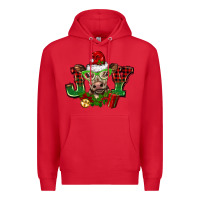 Red christmas joy cow Premium Hoodie - BarkalooDesign