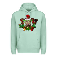 Seafoam christmas joy cow Premium Hoodie - BarkalooDesign