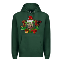 Sports Green christmas joy cow Premium Hoodie - BarkalooDesign