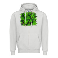 St Patrick's Day Shamrock And Plaid Distressed Background Zipper Hoodie | Teevron