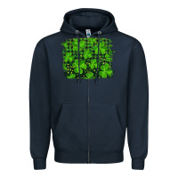 Navy st patrick's day shamrock and plaid distressed background Zipper Hoodie - RanaPortraitStore