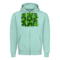 Seafoam st patrick's day shamrock and plaid distressed background Zipper Hoodie - RanaPortraitStore