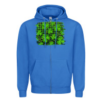 True Royal st patrick's day shamrock and plaid distressed background Zipper Hoodie - RanaPortraitStore