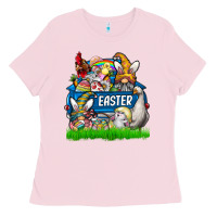 Bubblegum Pink Easter truck Ladies Tee - CowhideDigitalArt