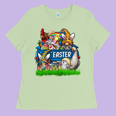 Easter Truck Ladies Tee Designed By Cowhidedigitalart
