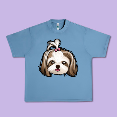 Shih Tzu Urban Heavy Tee Designed By Jasminsmagicworld