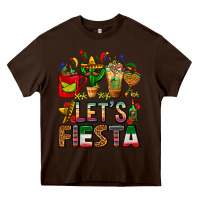 Chocolate Brown Let's Fiesta Mexico Coffee Cups With Cactus Heavy Core Tee - FaDigitalArtStudio