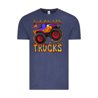 Vintage Denim Easily Distracted By Trucks Vintage Tee - CowhideDigitalArt