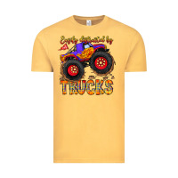 Vintage Mustard Easily Distracted By Trucks Vintage Tee - CowhideDigitalArt