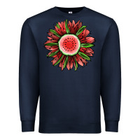 Navy Watermelon Sunflower Premium Sweatshirt - Jasminsmagicworld