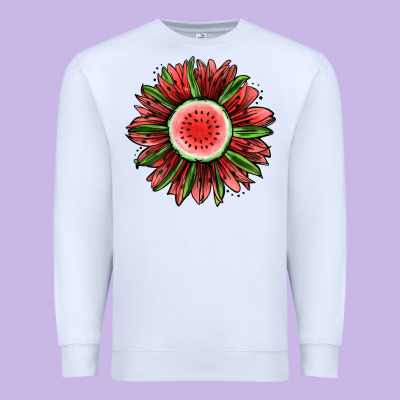 Watermelon Sunflower Premium Sweatshirt Designed By Jasminsmagicworld