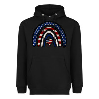 Black USA American Flag Rainbow Heavyweight Hoodie - Jasminsmagicworld