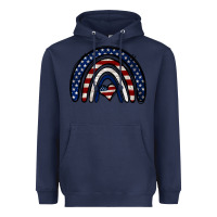 Navy USA American Flag Rainbow Heavyweight Hoodie - Jasminsmagicworld