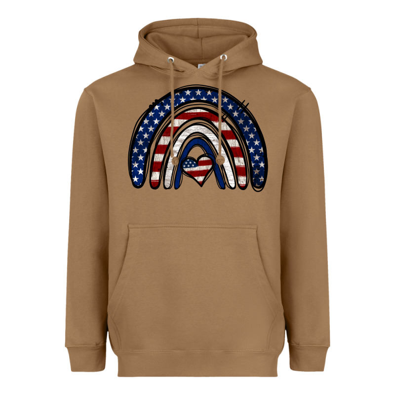 Usa American Flag Rainbow Heavyweight Hoodie by Jasminsmagicworld | Teevron