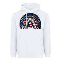 White USA American Flag Rainbow Heavyweight Hoodie - Jasminsmagicworld