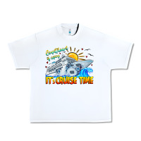 White Countdown Is Over It's Cruise Time Urban Heavy Tee - CowhideDigitalArt