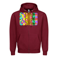 Burgundy summer brushstroke Zipper Hoodie - Jasminsmagicworld